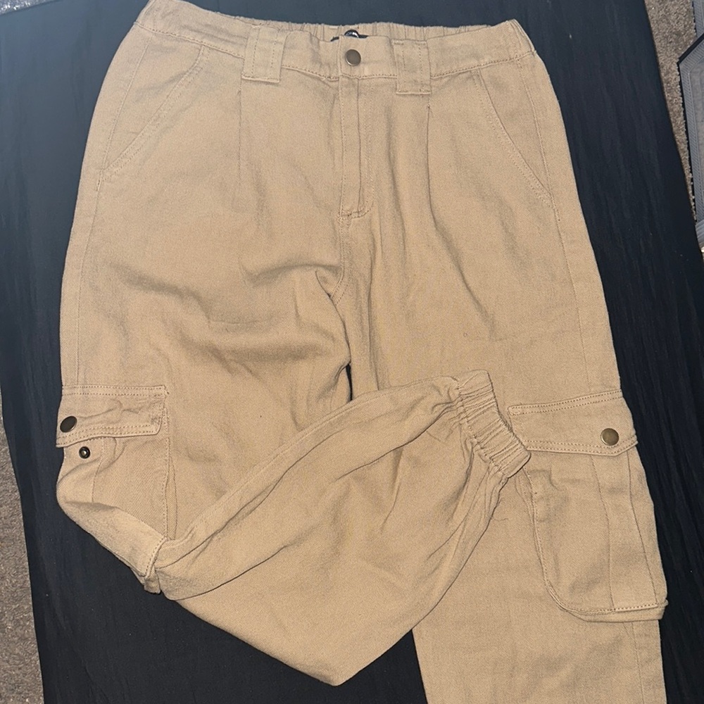 Khaki Cargo Joggers. Too big.